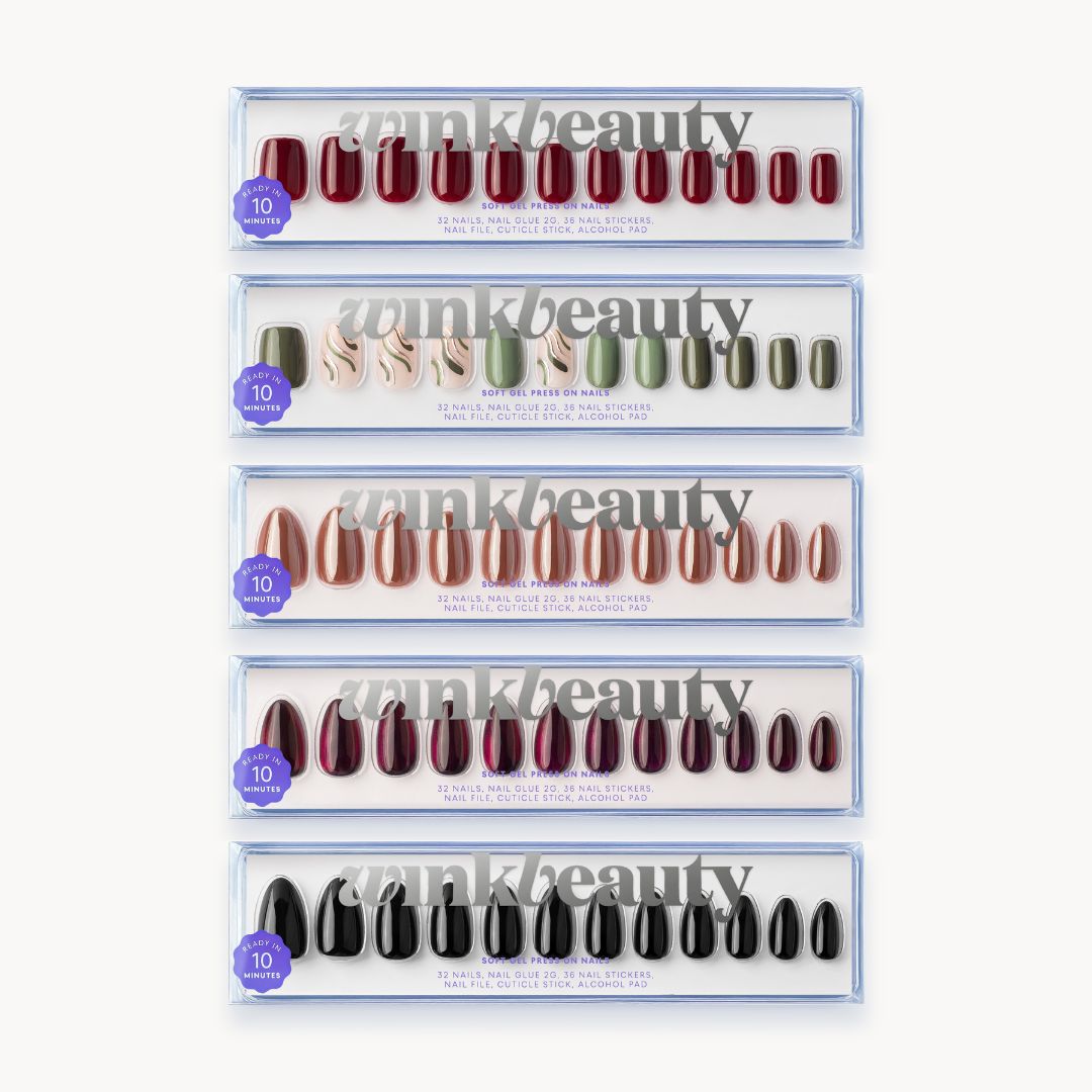 Herbstdatum Nagelset aufdrücken