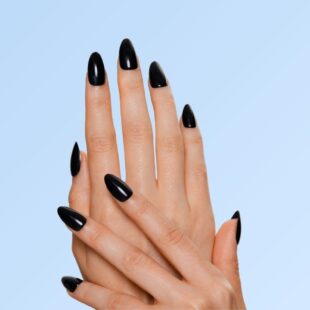 Onyx schwarze Kunstnägel zum Aufdrücken