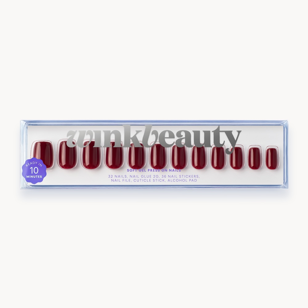 Hauptfoto Nägel drücken auf Burgunderrot